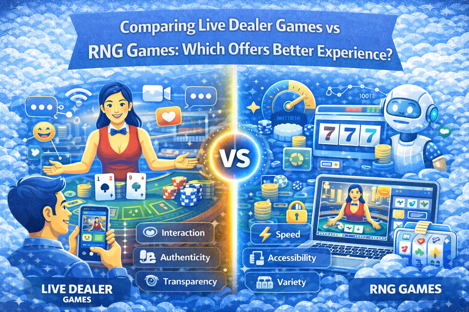 Live dealer vs RNG game experience Live dealer vs RNG game experience